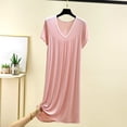 thumbnail image 2 of LOVZFMLL Robes pour Femmes Robe T-Shirt Maxi à Manches Courtes Nuisette Super Douce et Confortable Pyjama Chemises de Nuit Tenue de Détente Décontractée Vêtements de Nuit, 2 of 7