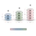 thumbnail image 2 of Zootealy S-0530 Portable Double Layer Stainless Steel Insulated Bento Lunch Box Leak Proof Lunch Box Stackable Lunch Box with Lid Two-Tier Bento Box (Blue) 1.4L, 2 of 6