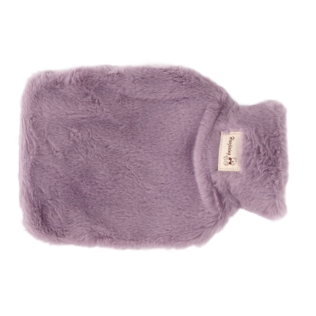 Warm Water Bottle, Washable Large Threaded Stopper Plush Hot Water Bottle PVC Inner Liner For School Purple,Light Gray,Light Coffee,White
