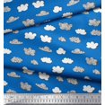 thumbnail image 3 of Soimoi Blue polyester Crepe Fabric Cloud Nature Printed Fabric 1 Yard 52 Inch Wide, 3 of 5