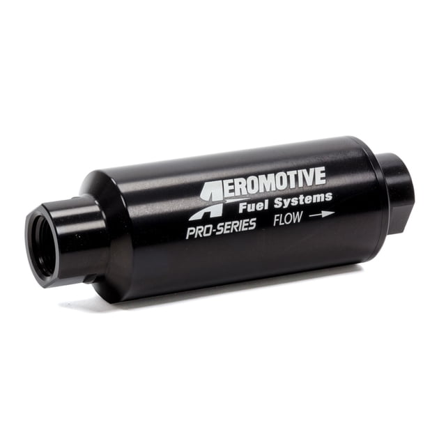 Aeromotive 12310 Filter, In-Line, 10-Micron Fabric Element, ORB-12 Port, Nickel-Chrome, Pro-Series, 2-1/2" OD