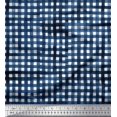 thumbnail image 1 of Soimoi Blue Rayon Fabric Check Check Print Fabric by Yard 42 Inch Wide, 1 of 2