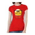 thumbnail image 1 of T-Shirt à Manches Courtes pour Femmes avec Livre de Lecture d'Émoticônes - Rouge - Très Grand, 1 of 1