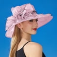 thumbnail image 2 of Women's Solid Color Big Flower Shade English Lady Elegant Temperament Sun Hat, 2 of 4