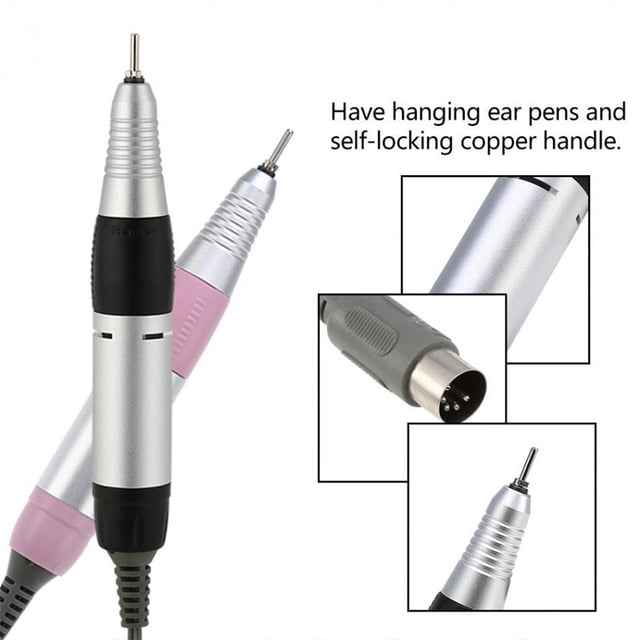 pitrice Tour de Manucure Poignée de Perceuse à Ongles Antirouille Alliage d'Aluminium ABS Accessoires Format Compact Pratique Automatique Accessoires pour Ongles Poignées de Machine Rose Pâle