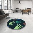 thumbnail image 4 of Ahgly Company Tapis d'Intérieur Lavable en Machine Carré Transitionnel Gris Minuit, 5 Pieds Carré, 4 of 7
