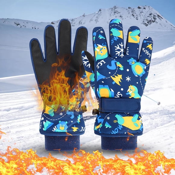 Yhmxh Sports et Plein Air Gants de Ski pour Enfants Neige Hiver Temps Froid Coupe-Vent Chauds Planche à Neige Sport Mittens pour Garçons Filles Enfant Mittens
