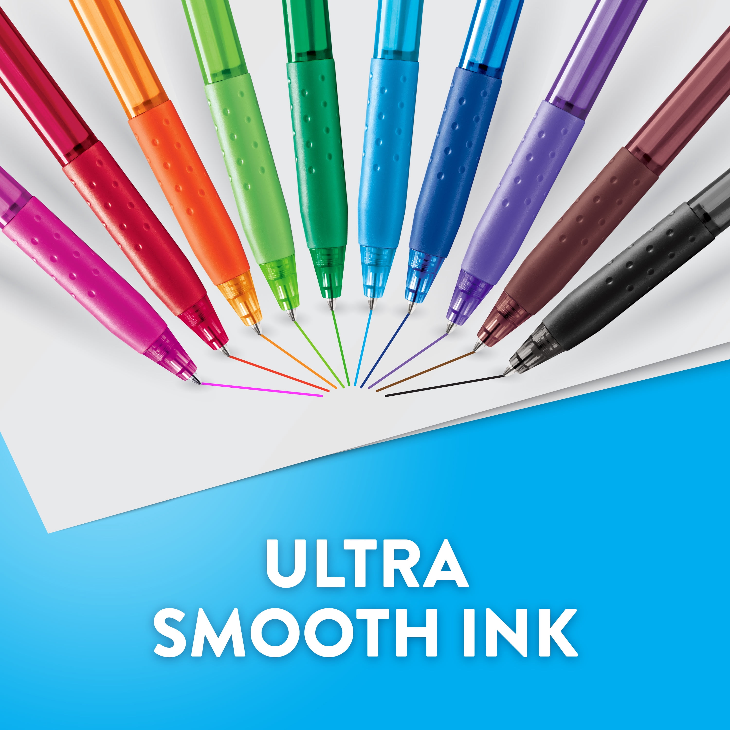 Stylos à bille rétractables Paper Mate InkJoy 300RT, pointe moyenne (1,0 mm), couleurs de bonbons éclatants, 8 unités