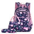 thumbnail image 1 of Student Backpack Bow Print Waterproof Smooth Zipper Bookbag Handbag Pencil Bag for Primary School Students, 1 of 10