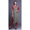 thumbnail image 2 of Bimba Kurti Longue Droite pour Femmes Imprimée Indienne en Rayonne Slub Tunique à Manches 3/4, 2 of 6