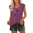 thumbnail image 2 of Birdeem Womens Cap Sleeve Tops Summer Tank Top Casual Basic Tees Shirts Loose Blouses, 2 of 12