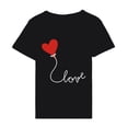 thumbnail image 4 of Meichang Hauts pour Femmes T-Shirts de la Saint-Valentin T-Shirts de Fête à Col Rond T-Shirts à Imprimé Cœur d'Amour T-Shirts à Manches Courtes Jolis Tees Blouses en Liquidation, 4 of 5