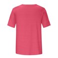 thumbnail image 4 of Pompotops Mode T-shirt Décontracté à Manches Courtes Col en V pour Femmes Été, 4 of 7