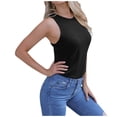 thumbnail image 1 of Débardeurs pour Femmes Mode Femmes Décontracté Sans Manches Col Rond Dames Hauts Unis Blouses Gilet Débardeur Blouses pour Femmes Débardeurs Sans Manches pour Femmes, 1 of 7