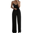thumbnail image 1 of Kcodviy Combinaison une Pièce Haut Uni Femme Hiver Justaucorps pour Femme Pantalon à Bretelles Combinaisons Larges Combinaisons pour Femmes Jambe Perlée Combinaison pour Femme, 1 of 4