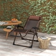 thumbnail image 2 of Outsunny Chaise Zéro Gravité avec Dossier Inclinable, Chaise Longue Pliante, Brun, 2 of 10