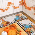 thumbnail image 4 of RKSTN Polyester Holiday Mats Fall Pumpkin Maple Leaf Floor Mat Two Piece Set Halloween Thanksgiving Decorative Floor Mat Bathroom Kitchen Mat Porch Carpet Long Strip Foot Mat Entrance Mat, 4 of 5
