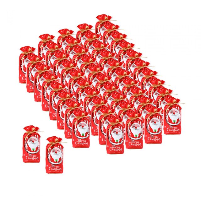 50 Pcs Sacs Cadeaux Thème de Noël Sacs de Rangement Sacs Cadeaux Réutilisables