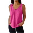 thumbnail image 1 of Plebaso Débardeurs pour Femmes Col Rond Sans Manches T-Shirts Couleur Unie Décontractés Amples Basiques, 1 of 7