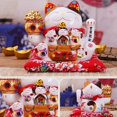 thumbnail image 3 of 7Inch Ceramic Beckoning Cat Maneki Neko Ornament Feng Shui Decoration Swing Lucky Cat,B, 3 of 10