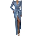 thumbnail image 2 of UPPADA Plus Size Wedding Guest Dress for Womens Short Sleeve Wedding Ball Prom Formal Dress Floor-Length Dress Cocktail Wedding Formal Wrap Dress Clearance on sale, 2 of 5