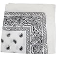 thumbnail image 1 of Lot de 3 Bandanas à Motif Cachemire 100 % Coton Double Face - 22 Pouces (Blanc), 1 of 2