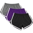 thumbnail image 2 of Timegard 3pc Womens Yoga Short Elastic Waisted Summer Athletic Running Active Sports Shorts Sweatshorts, 2 of 7