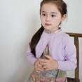 thumbnail image 4 of Dagugfen Toddler Baby Girls Clothes Cardigan Button Ruffle Comfy Casual Sweet Solid Color Cropped Jackets 1.5-14 Years, 4 of 9