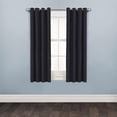 thumbnail image 1 of Mainstays Faux Suede 63" Drapery Grommet Window Curtains Panel, Black, 1 of 6