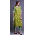 thumbnail image 3 of Bimba Kurti Longue Droite pour Femmes Imprimée Indienne en Rayonne Slub Tunique à Manches 3/4, 3 of 6