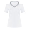 thumbnail image 4 of B91xZ T-Shirts pour Femmes à Manches Courtes, Col Ras du Cou Confortable, T-Shirts à Manches Courtes, Blanc TG, 4 of 4