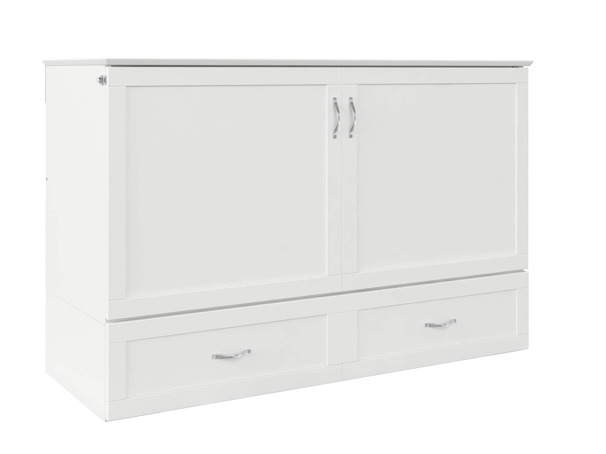 AFI Hamilton Coffre-Lit Escamotable avec Station de Recharge, Grand Lit, Blanc