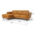 thumbnail image 3 of Selina Leather Cognac 3-Seater Left Chase Lounge Sofa, 3 of 4