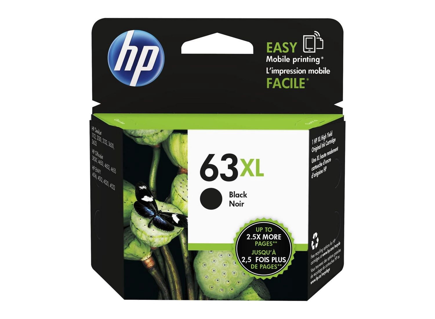 HP 63XL Black High Yield Original Ink Cartridge (F6U64AN) - Walmart.ca
