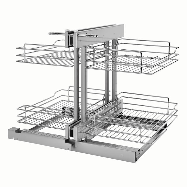 Rev-A-Shelf Chrome 2-Tier Optimizer-15" Blind Corner Cabinet Openings,5PSP-15-CR