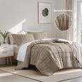 thumbnail image 1 of Regency Heights King Comforter Set, Boho 3-Piece Pintuck Stitching Bedding Set, Soft Washed Pleated Bed Sets with Pillow Sham Khaki, 1 of 10