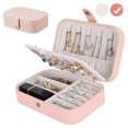thumbnail image 1 of Dsseng Jewelry Box for Women  Double Layer Soft Travel Jewelry Organizer  Adjustable Portable Jewelry Display Box Storage Case for Necklace Earring Rings  High Capacity and Compact  Black, 1 of 9