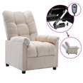 thumbnail image 1 of vidaXL Electric Recliner Chair Cream Fabric, 1 of 5