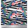 thumbnail image 3 of Soimoi Rayon Fabric Stripe,Floral & Peacock Bird Decor Fabric Printed Yard 56 Inch Wide, 3 of 3