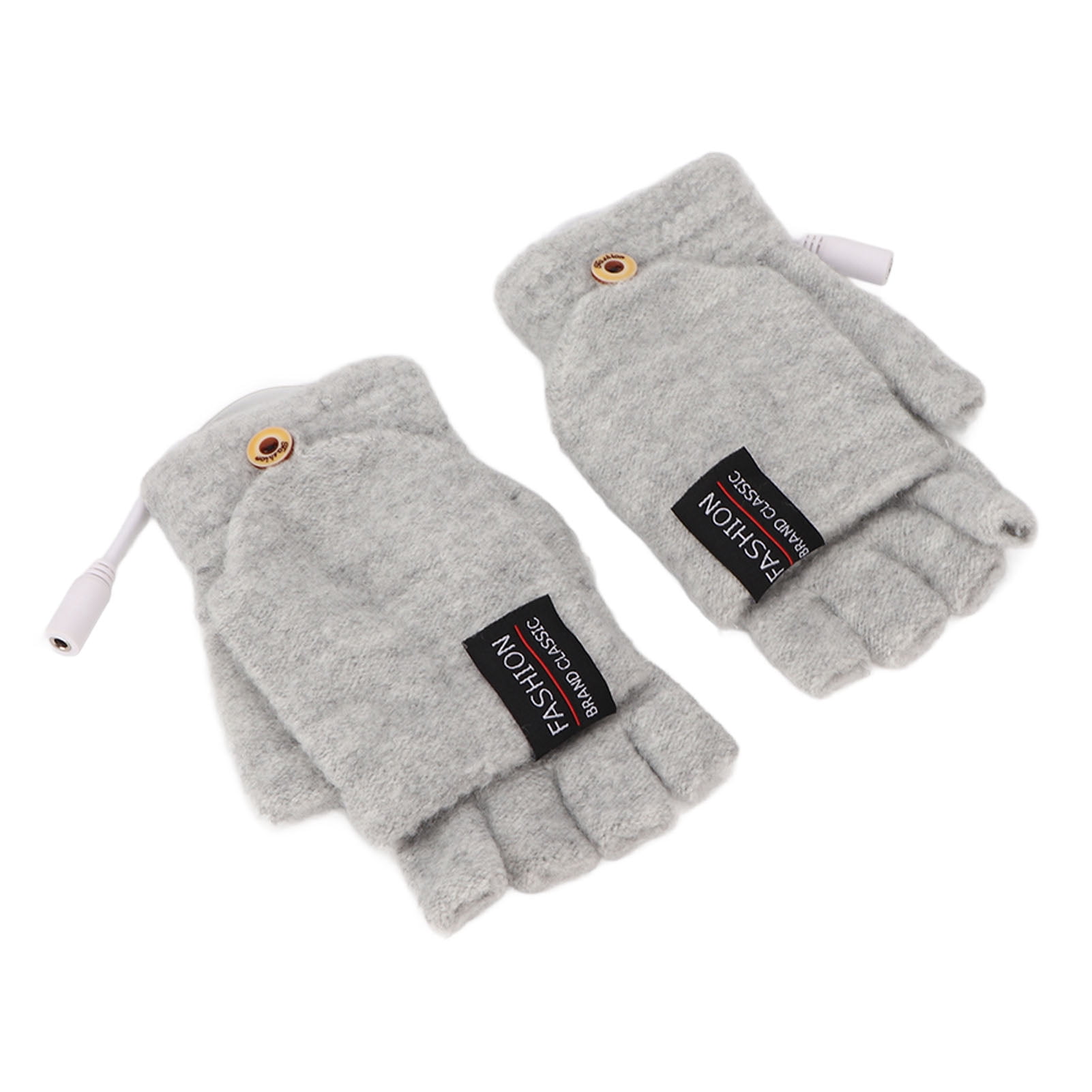 USB Heated Gloves, Double Sided Heating, Half Hands, Washable, Acrylic ...