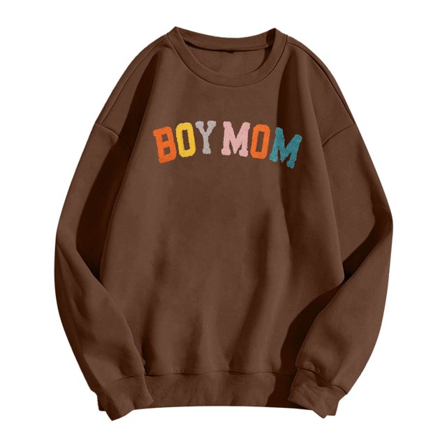 HNMKIU Chandails pour Femmes Garçon Chandail Maman Chandail pour Femmes Maman Chandail Vie de Maman Chandail pour Maman Chandail à Capuchon Mode Maman Col Rond Chandail