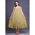 thumbnail image 2 of Bimba Robe de Nuit Sans Manches d'Automne à Feuilles Vert Olive pour Femmes, Coton Imprimé, Vêtement de Nuit pour Dames, Vêtement de Sommeil XXX-Large, 2 of 6