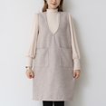 thumbnail image 5 of Women's V Neck Sleeveless Knitted Solid Short Sweater Dress With Pockets Casual Comfortable Pullover Tunic Top, 5 of 5