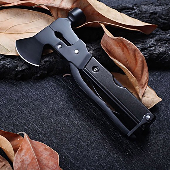 WIFKLSIIPG Multitool Camping Accessories Survival Gear and Equipment 14 in 1Hatchet Gift(Black)