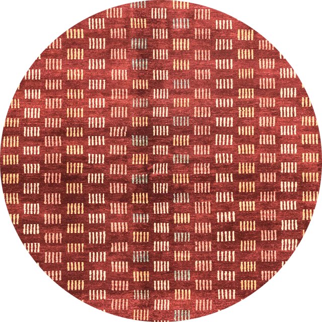 Ahgly Company Tapis d'Intérieur Ronds Abstraits Rouges Abstraits pour Aire, 8 Pieds Rond