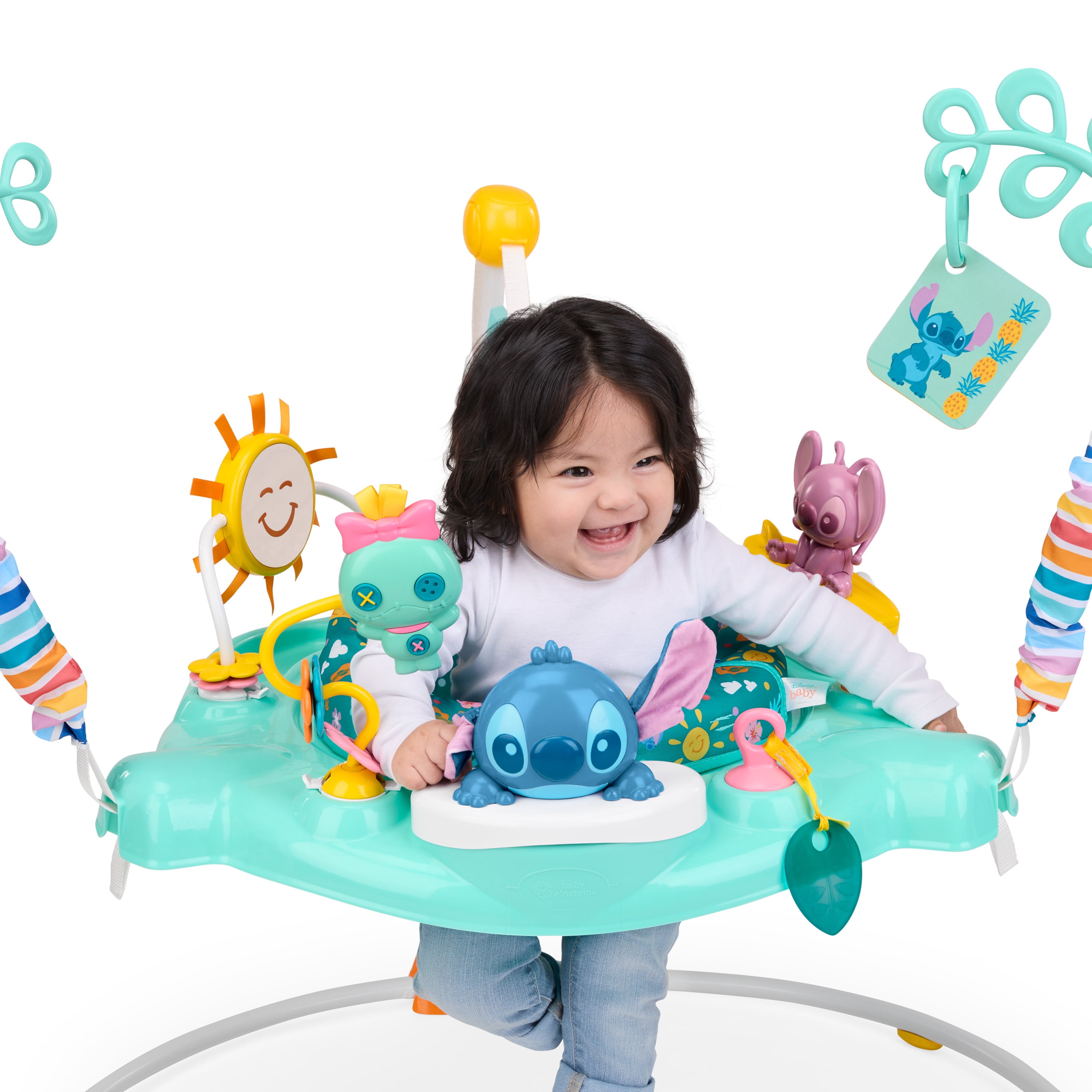 Bright Starts Disney Baby Stitch Little Ohana Centre d'Activités, Groupe d'Âge 6 - 12 Mois Ou jusqu'à 25 lbs et 30 Pouces de Hauteur