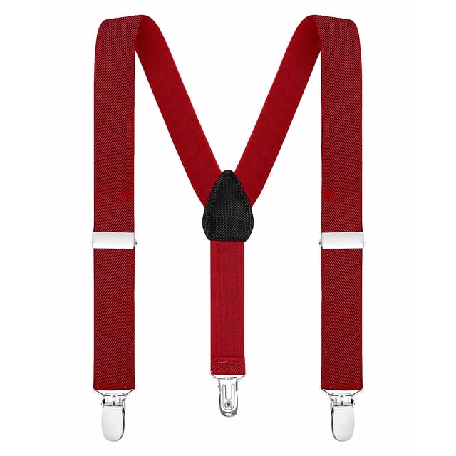Buyless Fashion Adjustable Suspenders for Kids Toddlers Baby Elastic Solid Color 1 Inch - Y Back Design