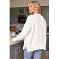thumbnail image 2 of ORUYROP Women's Crewneck Batwing Long Sleeve Sweater 2023 Fall Oversized Ribbed Knit Side Slit Pullover Top, 2 of 7