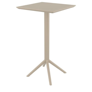 Sky Table de Bar Carré Pliant de 24 Pouces, Fini Taupe