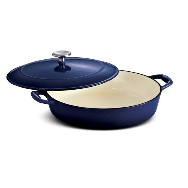 Tramontina Braiser en Fonte Émaillée de 4 Pintes avec Couvercle, Cobalt Dégradé, Compatible Four